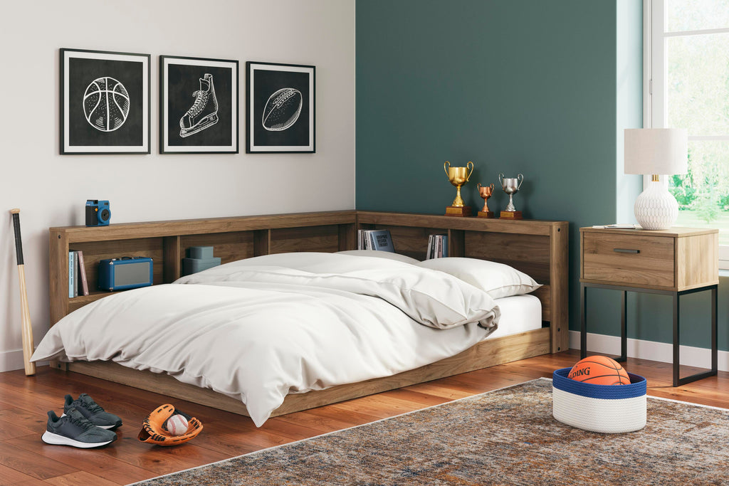 Deanlow Full Bookcase Storage Bed in Honey, alternate view 2