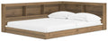 Deanlow Full Bookcase Storage Bed in Honey, angle view