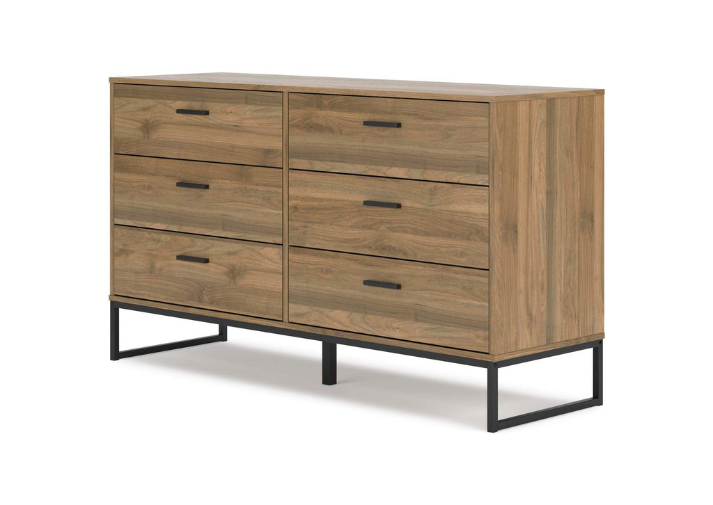 Deanlow Full Panel Headboard, Dresser and Nightstand angled view