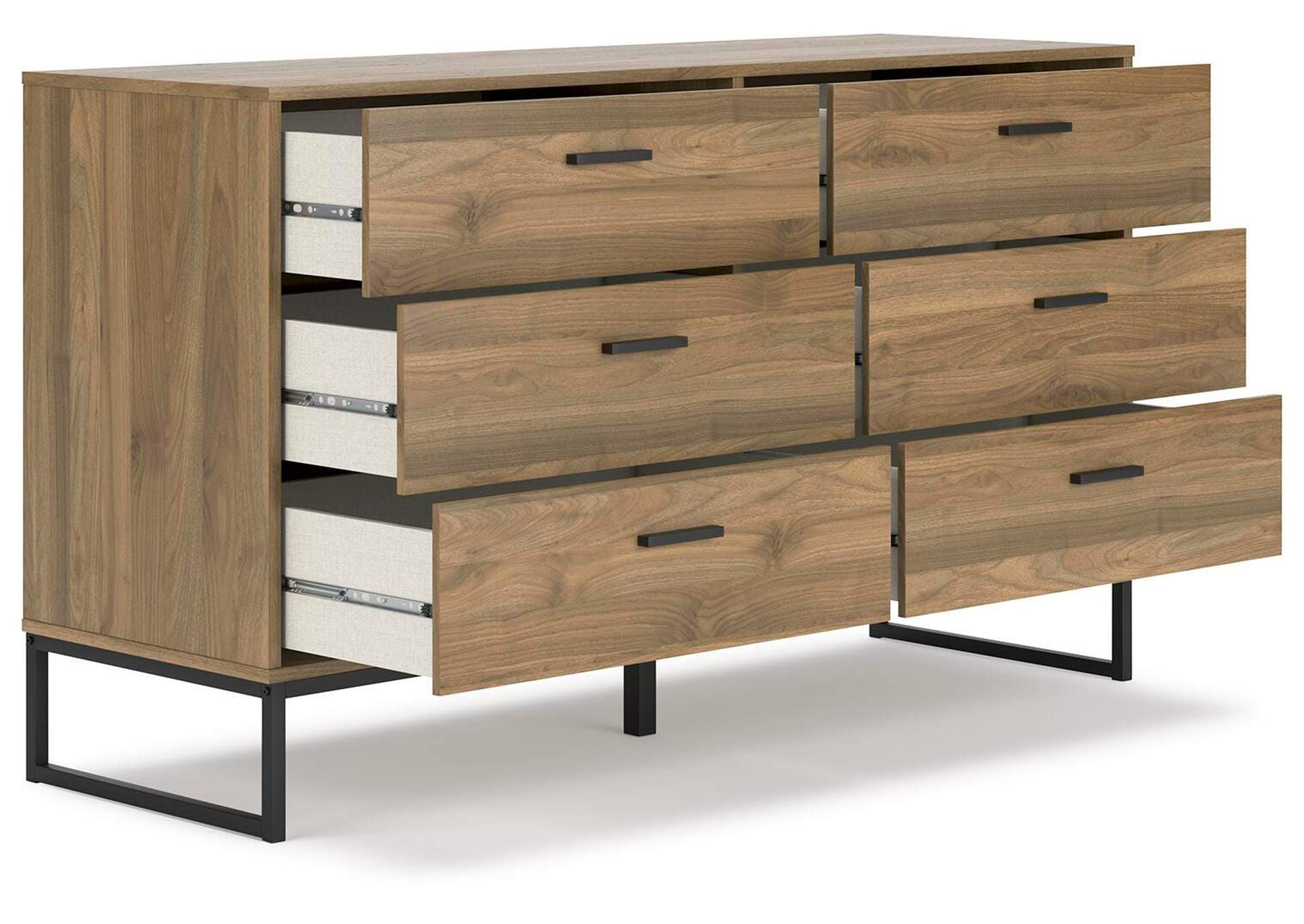 Deanlow Queen Platform Panel Bed, Dresser and Chest angled view