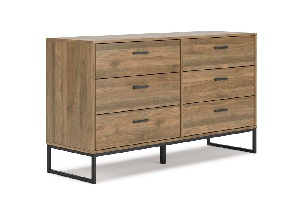 Deanlow Twin Panel Headboard, Dresser and Nightstand angled view