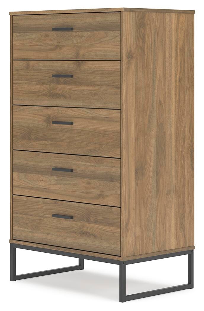 Deanlow Chest of Drawers in Honey, angle view