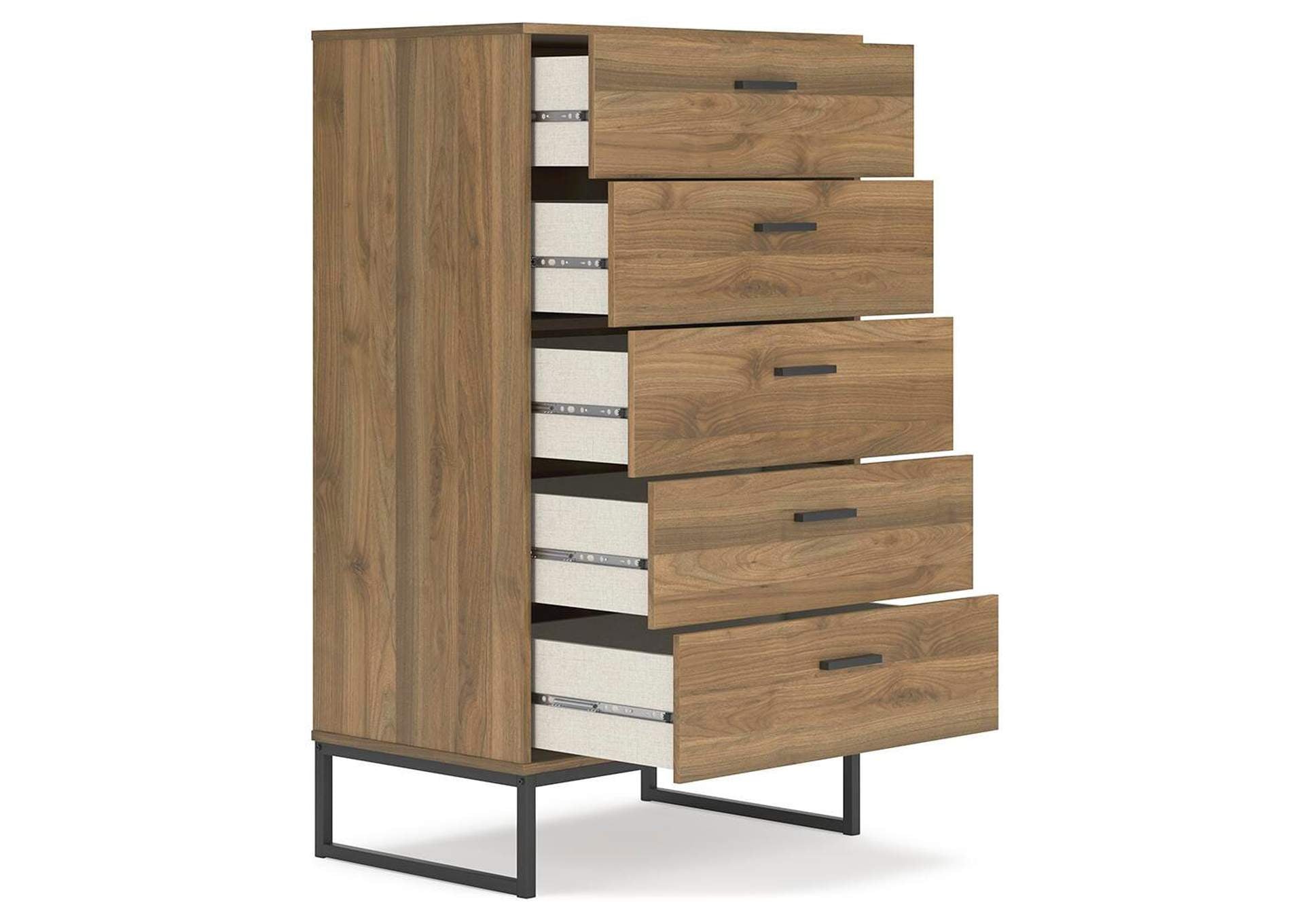 Deanlow Twin Panel Headboard, Dresser and Chest angled view