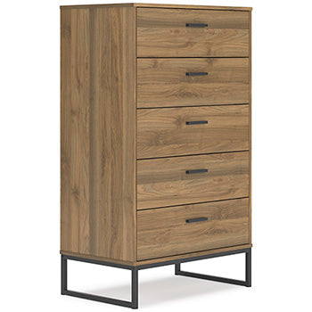 Deanlow Chest of Drawers in Honey, angle view