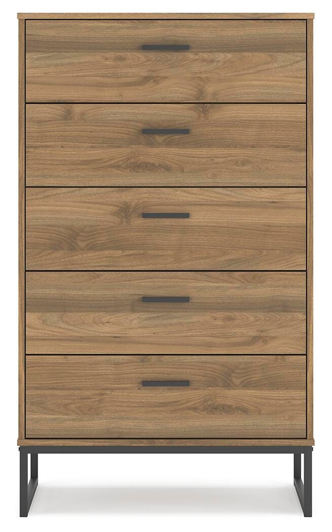 Deanlow Chest of Drawers in Honey, front view