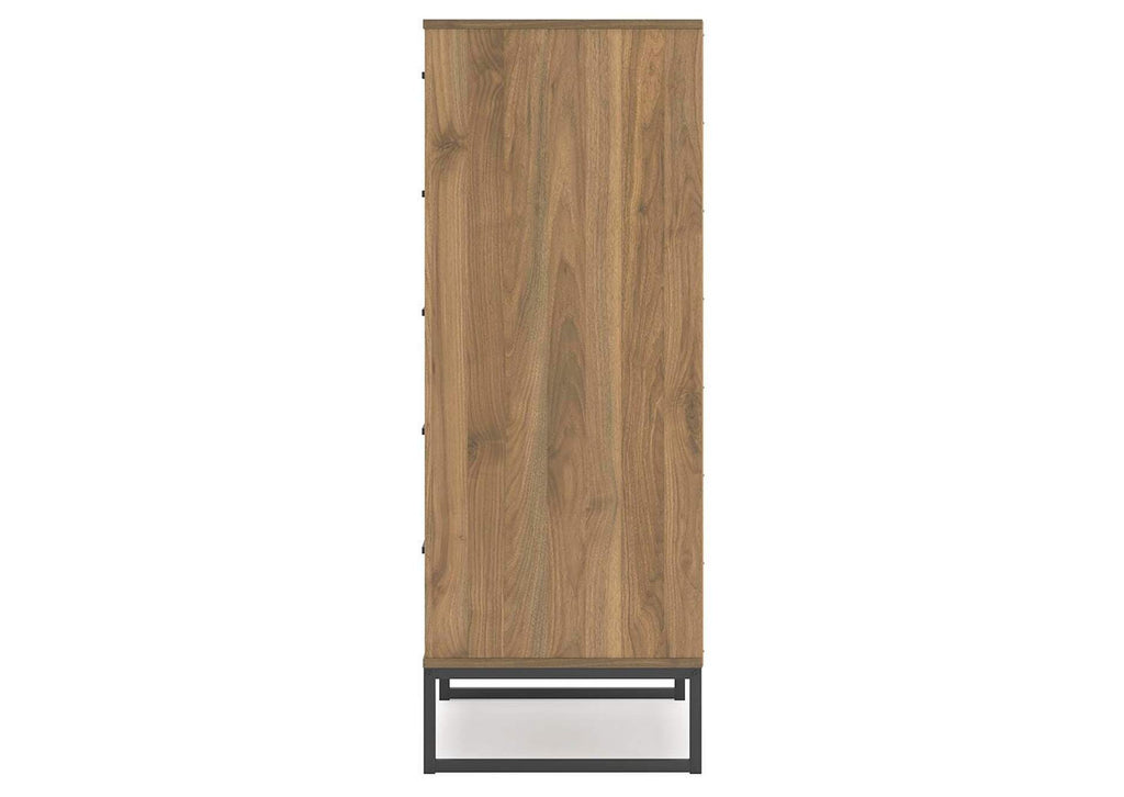 Deanlow Queen Platform Panel Bed, Dresser and Chest side view