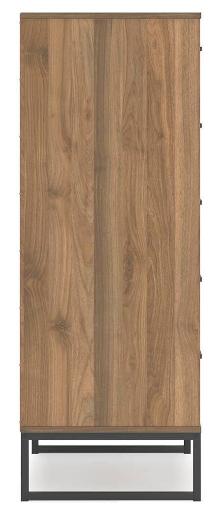 Deanlow Chest of Drawers in Honey, side view
