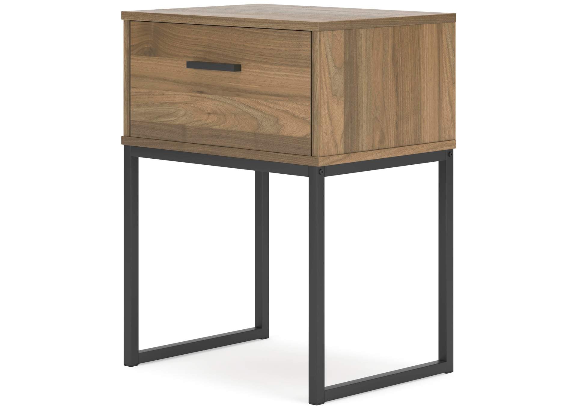 Deanlow Queen Panel Headboard and 2 Nightstands angled view