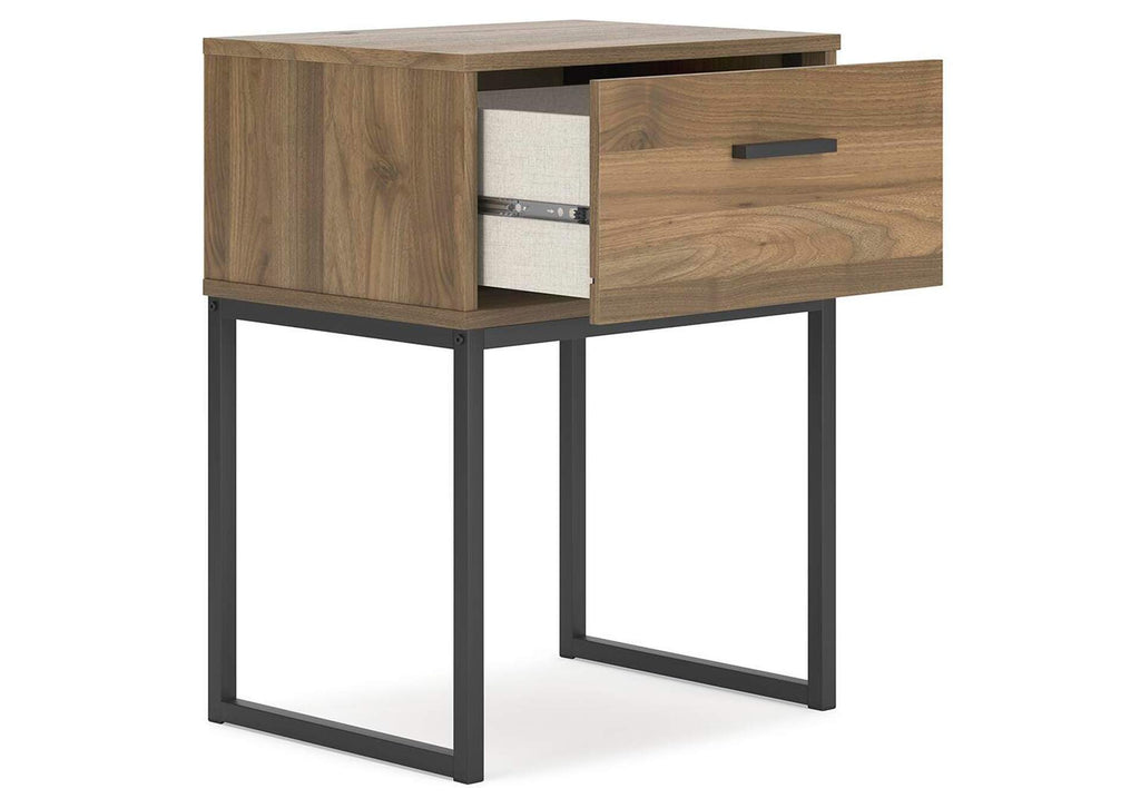 Deanlow Twin Platform Bed and Nightstand angled view
