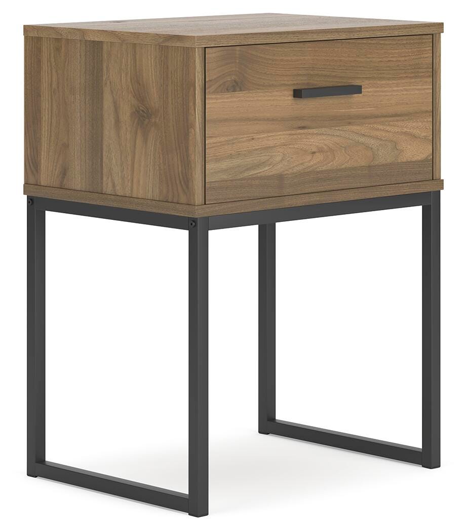 Deanlow Nightstand in Honey, angle view