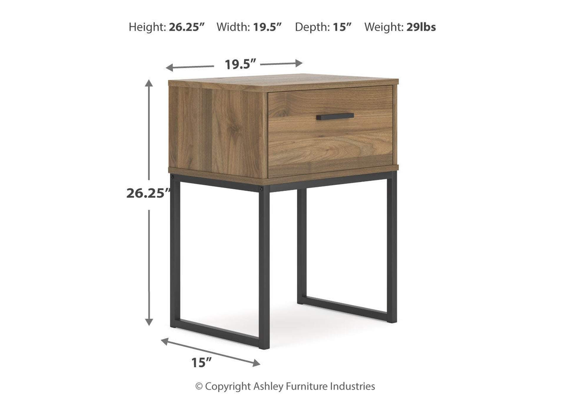Deanlow Twin Panel Headboard, Dresser and Nightstand dimensions