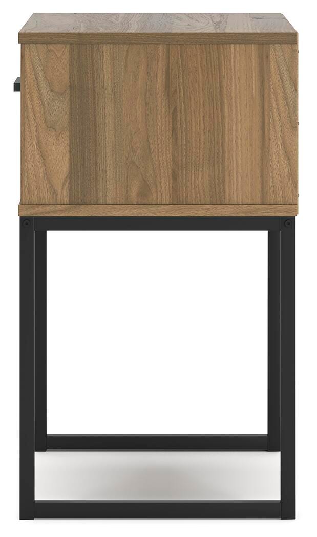 Deanlow Nightstand in Honey, alternate side view