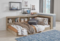 Oliah Twin Bookcase Storage Bed in Natural