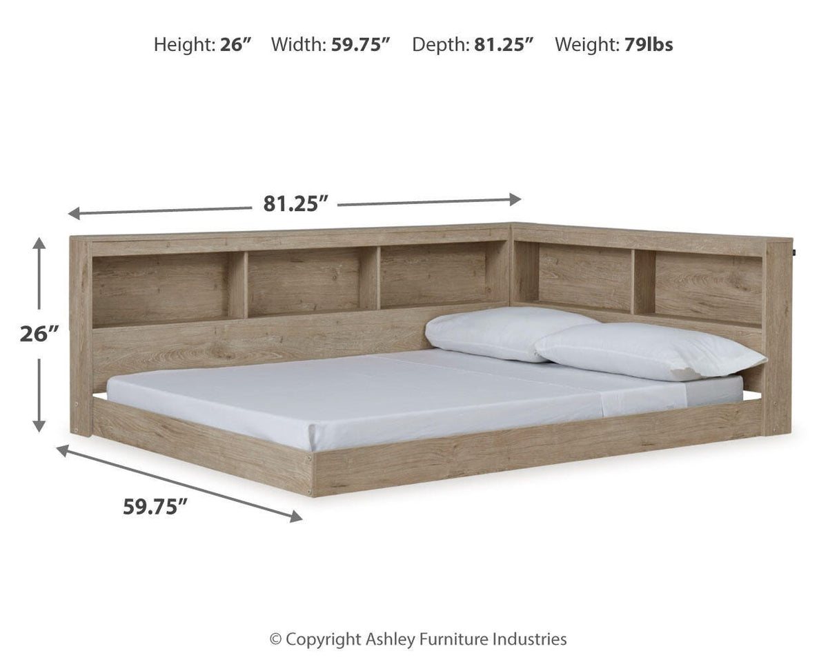 Oliah Full Bookcase Storage Bed in Natural, alternate view 5