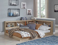 Oliah Full Bookcase Storage Bed in Natural