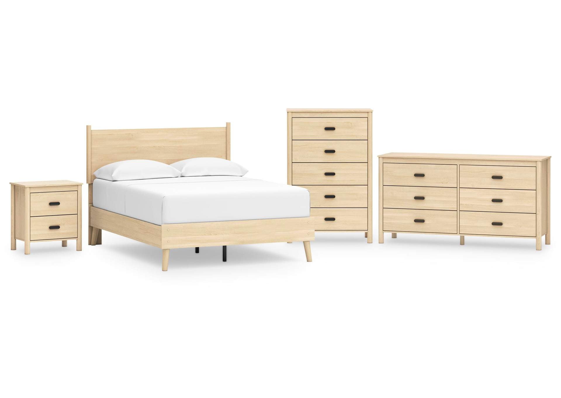 Cabinella Full Platform Panel Bed, Dresser, Chest and Nightstand