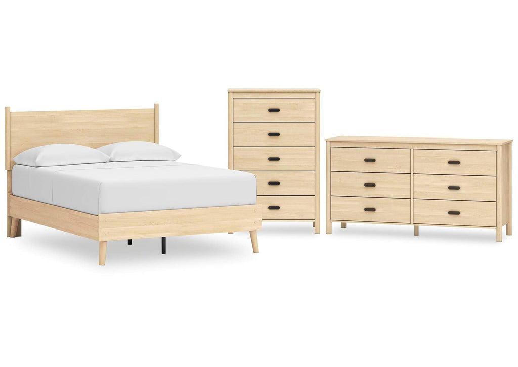 Cabinella Full Platform Panel Bed, Dresser and Chest