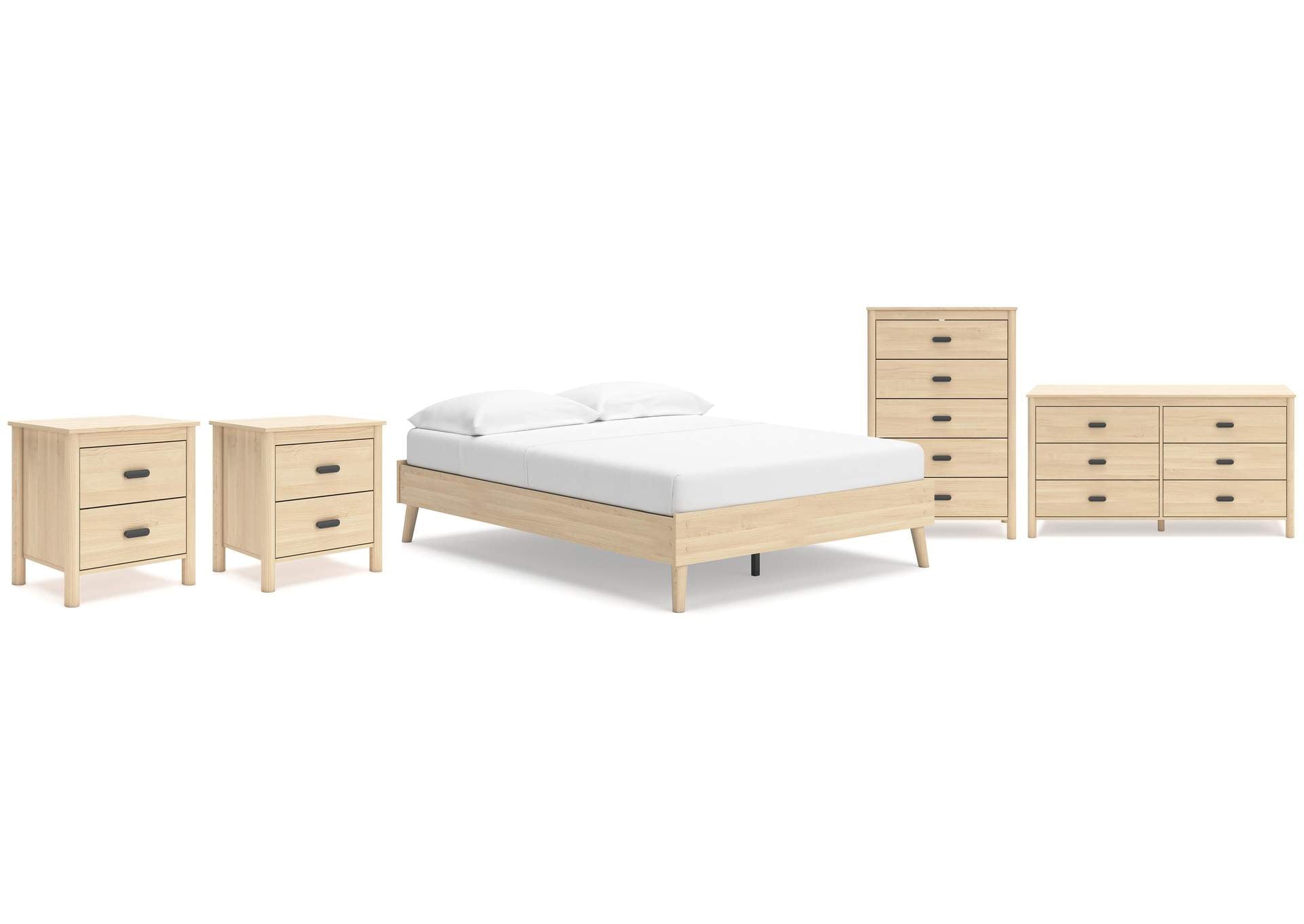 Cabinella Full Platform Bed, Dresser, Chest and 2 Nightstands