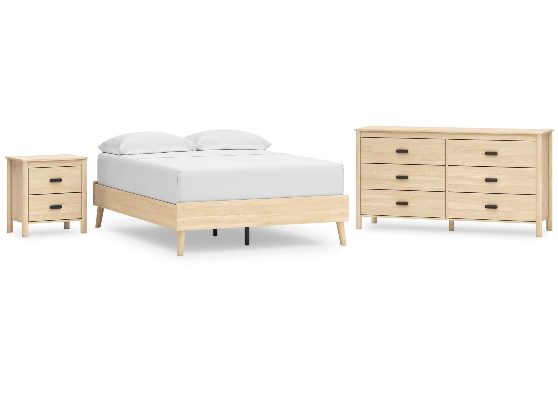Cabinella Full Platform Bed, Dresser and Nightstand