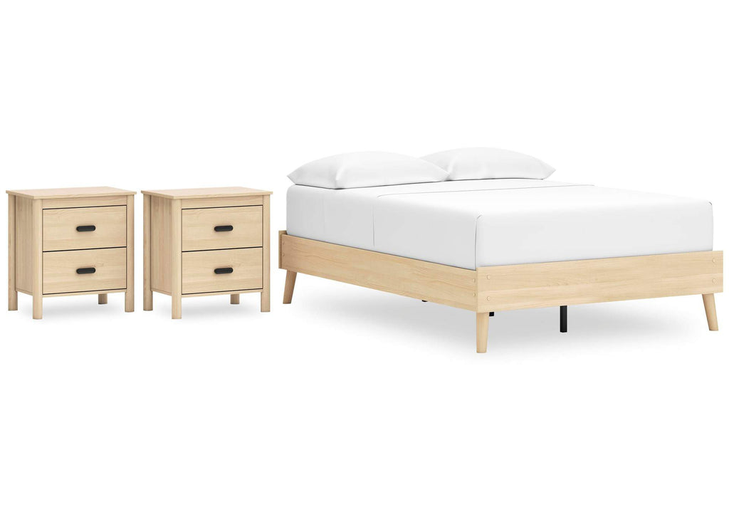 Cabinella Full Platform Bed and 2 Nightstands