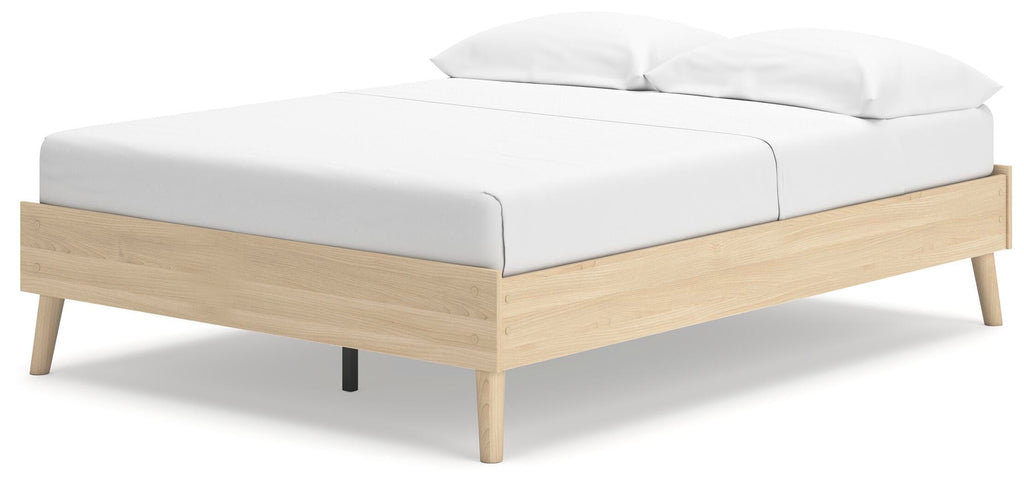 Cabinella Full Platform Bed in Tan, angle view