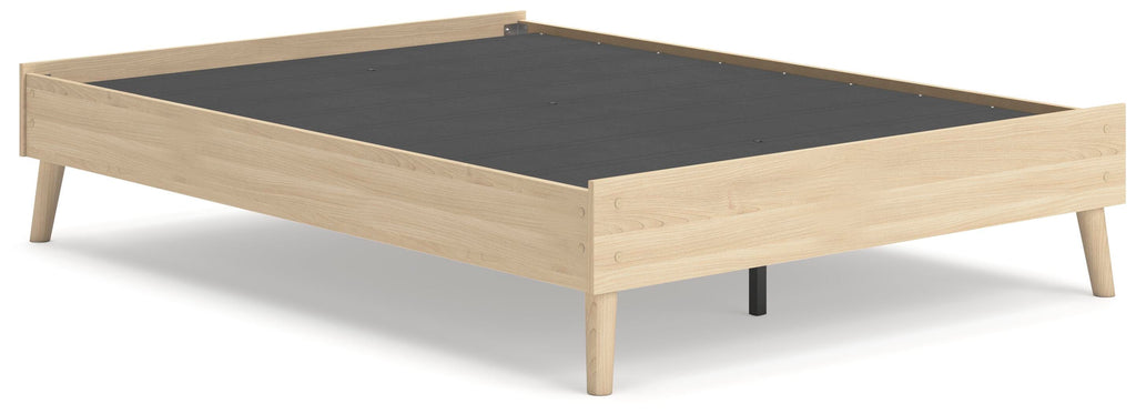 Cabinella Full Platform Bed in Tan, angle view