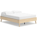 Cabinella Full Platform Bed in Tan, angle view