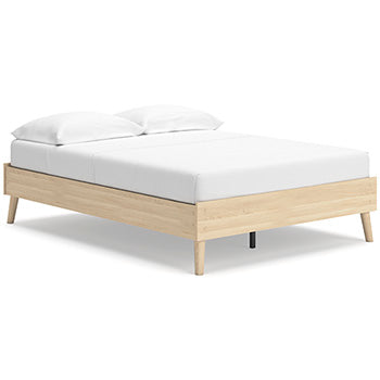 Cabinella Full Platform Bed in Tan, angle view