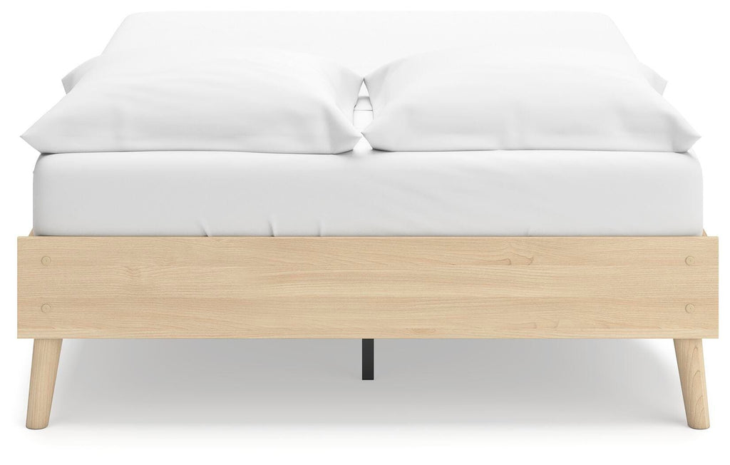 Cabinella Full Platform Bed in Tan, back view