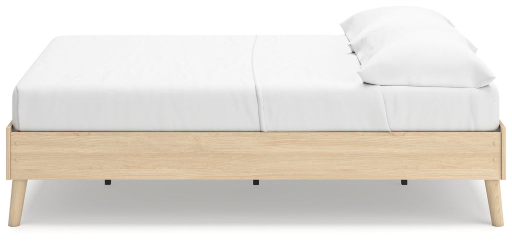 Cabinella Full Platform Bed in Tan, alternate side view