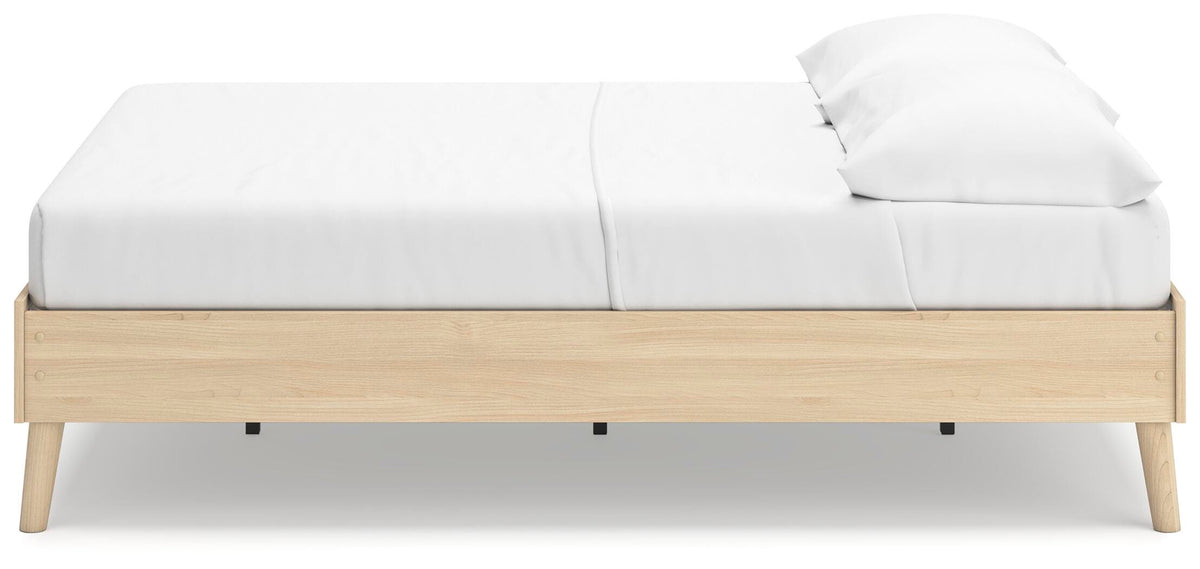 Cabinella Full Platform Bed in Tan, alternate side view