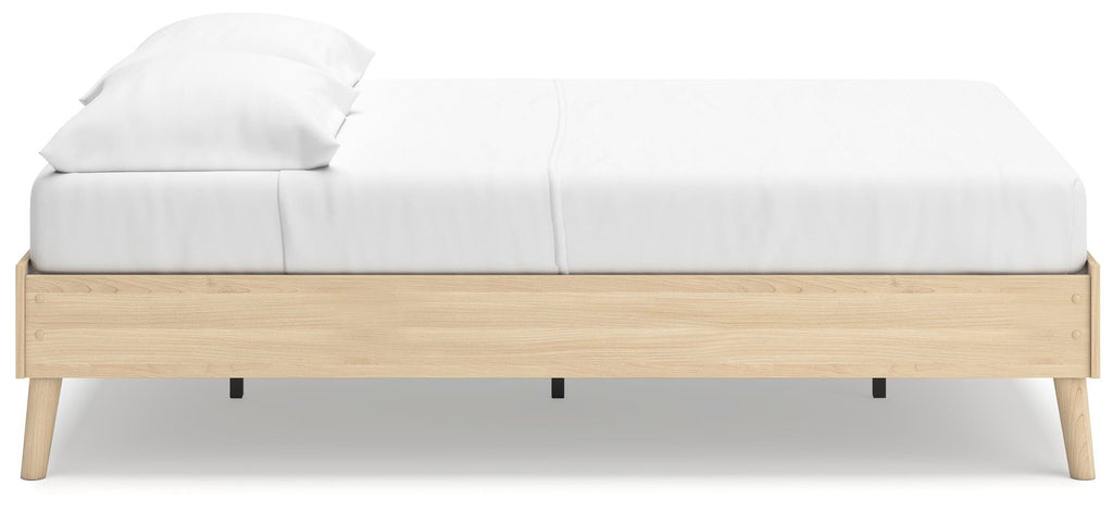 Cabinella Full Platform Bed in Tan, side view