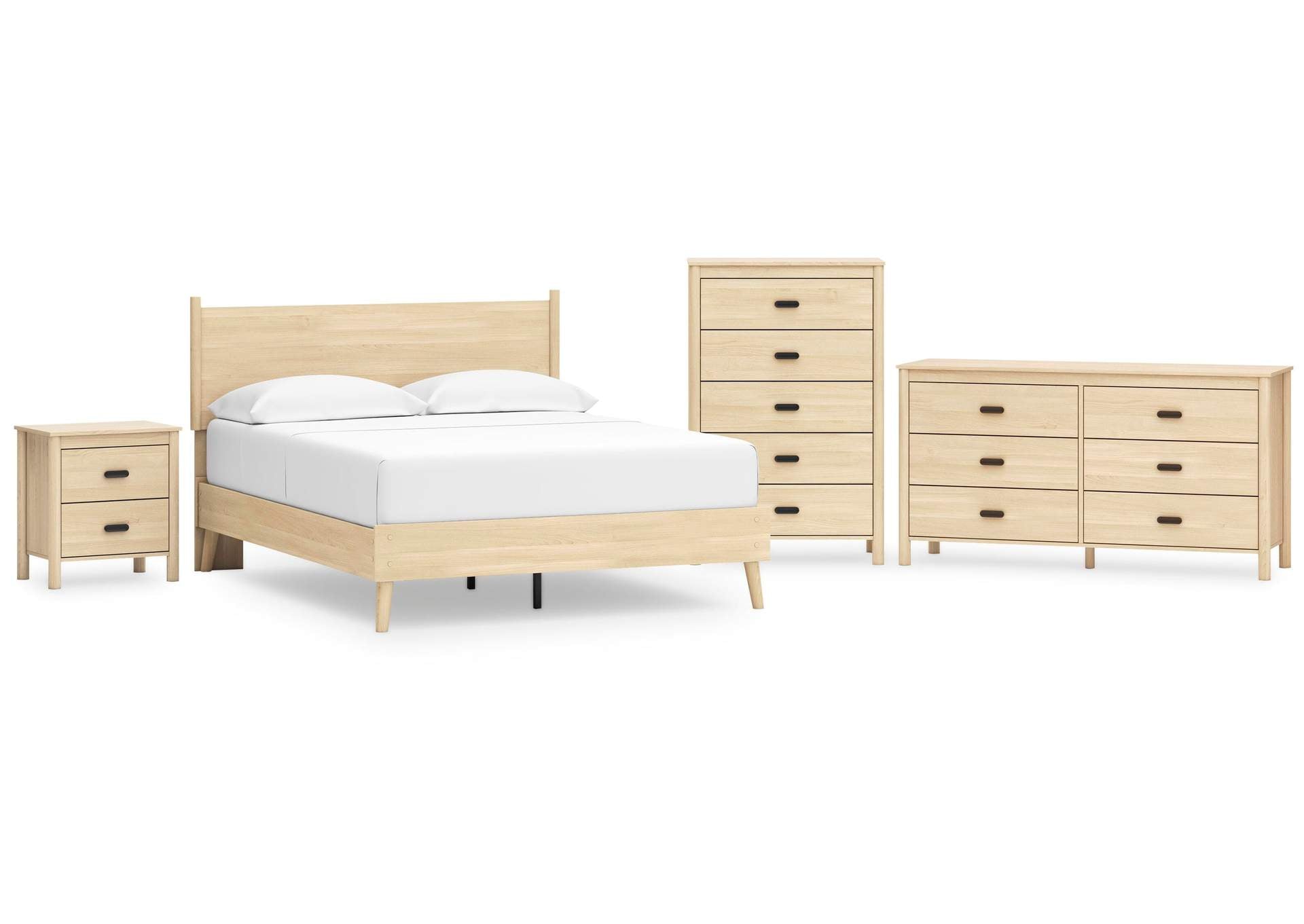 Cabinella Queen Platform Panel Bed, Dresser, Chest and Nightstand