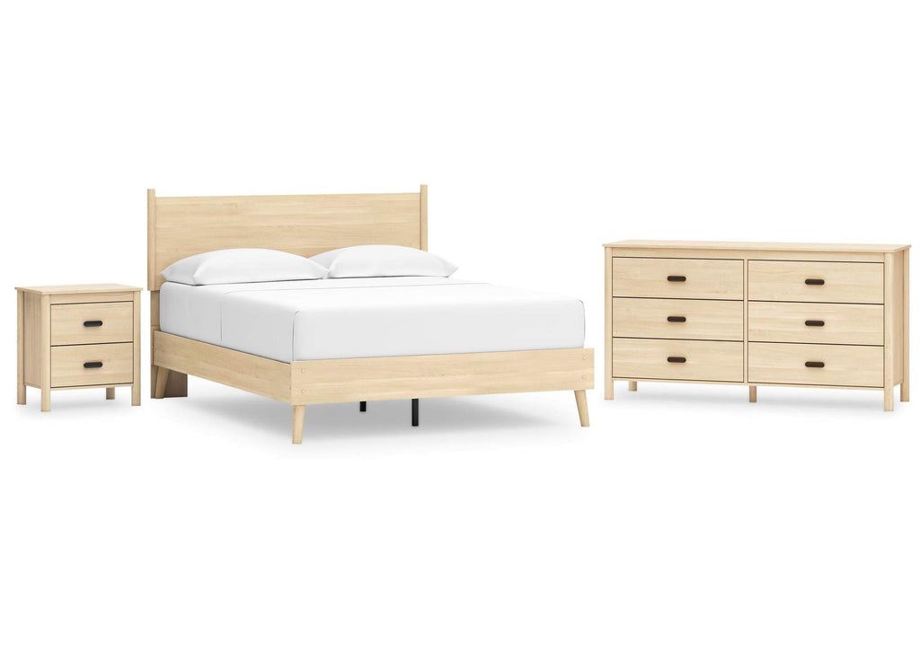 Cabinella Queen Platform Panel Bed, Dresser and Nightstand