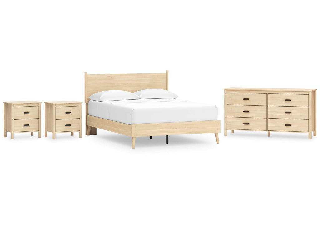 Cabinella Queen Platform Panel Bed, Dresser and 2 Nightstands