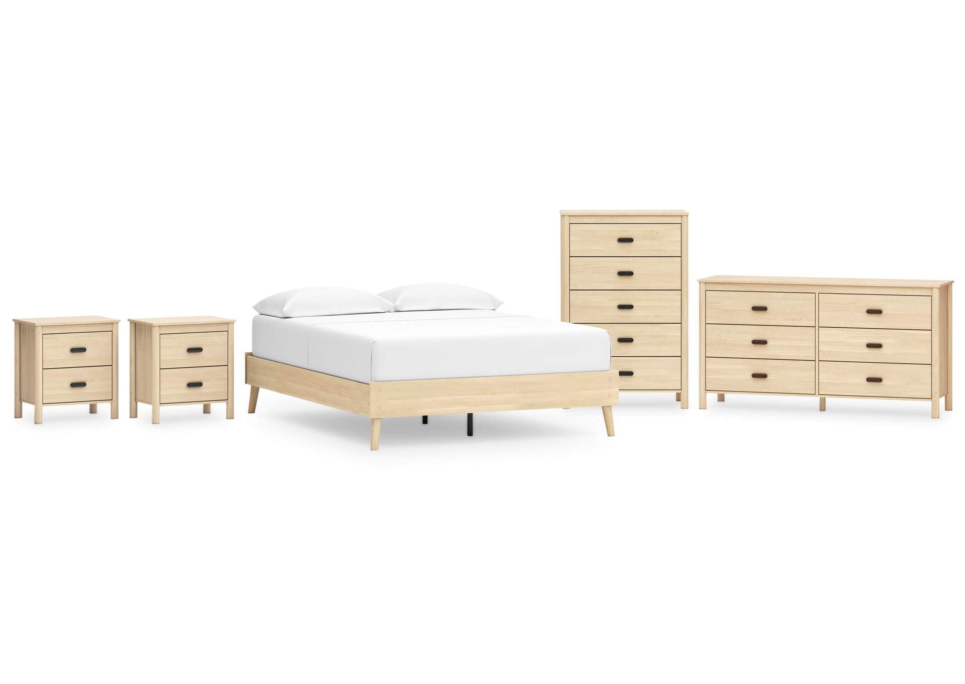Cabinella Queen Platform Bed, Dresser, Chest and 2 Nightstands