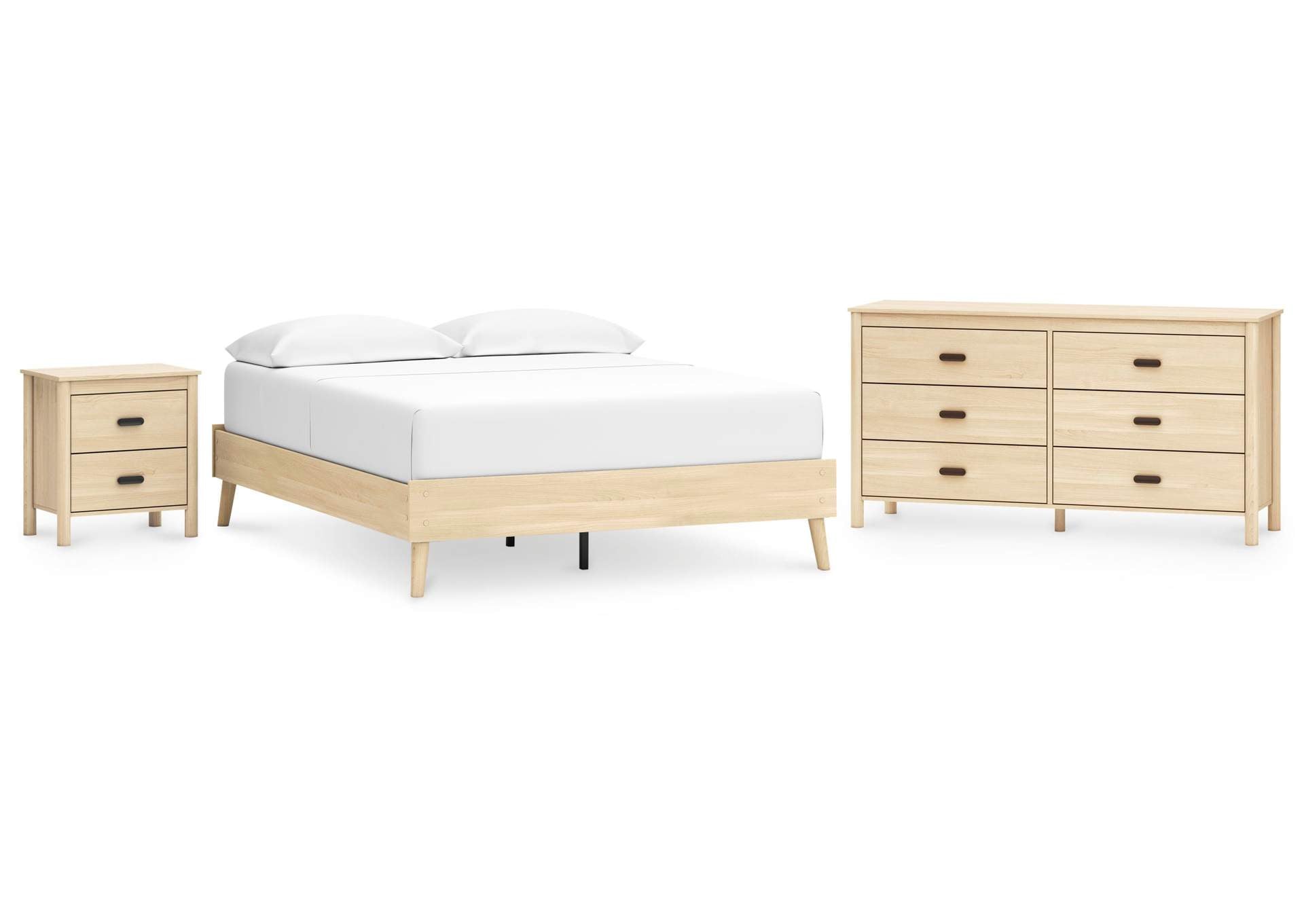 Cabinella Queen Platform Bed, Dresser and Nightstand