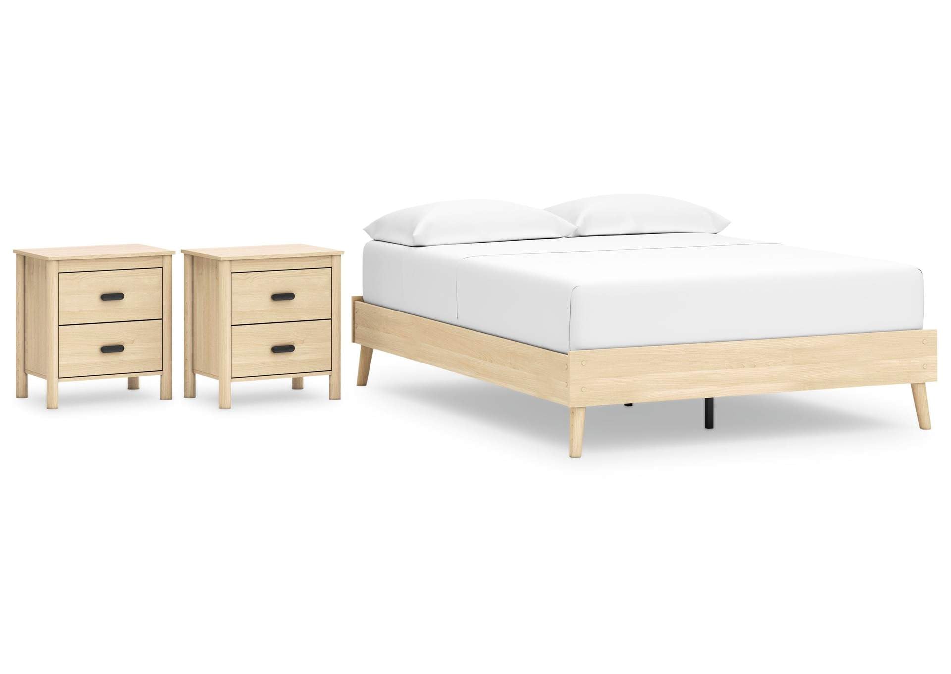 Cabinella Queen Platform Bed and 2 Nightstands