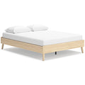 Cabinella Queen Platform Bed in Tan, angle view