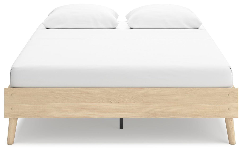Cabinella Queen Platform Bed in Tan, front view