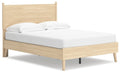 Cabinella Full Platform Panel Bed in Tan, angle view