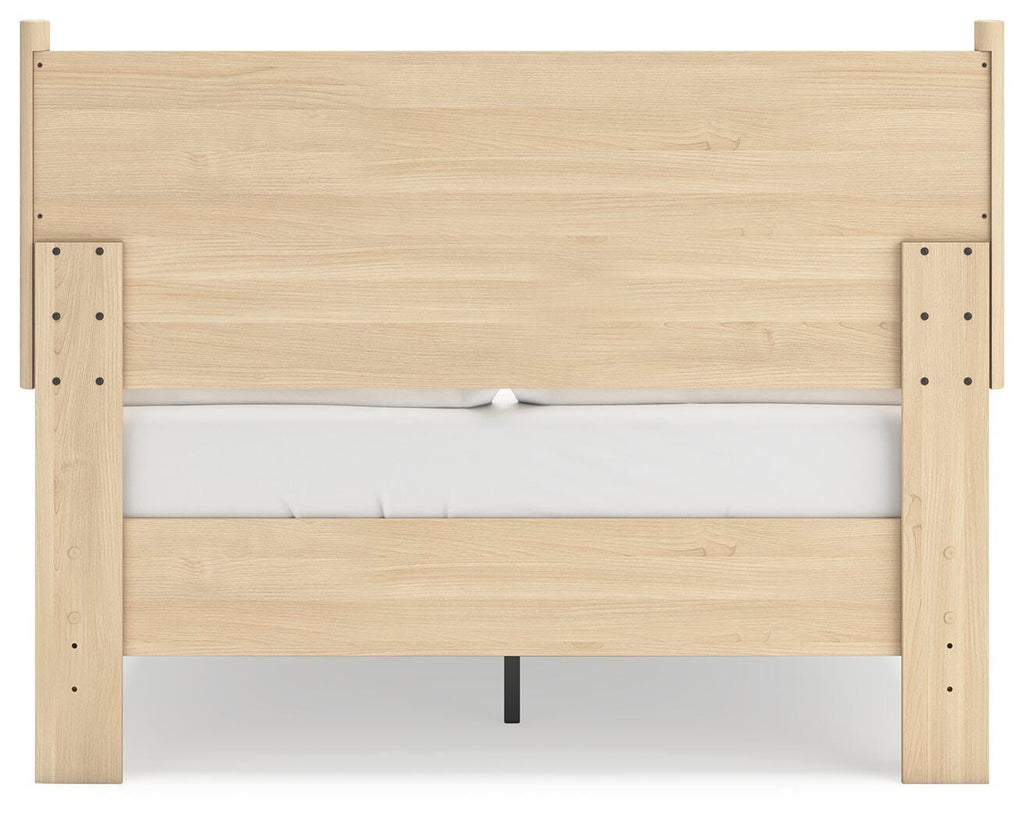 Cabinella Full Platform Panel Bed in Tan, back view