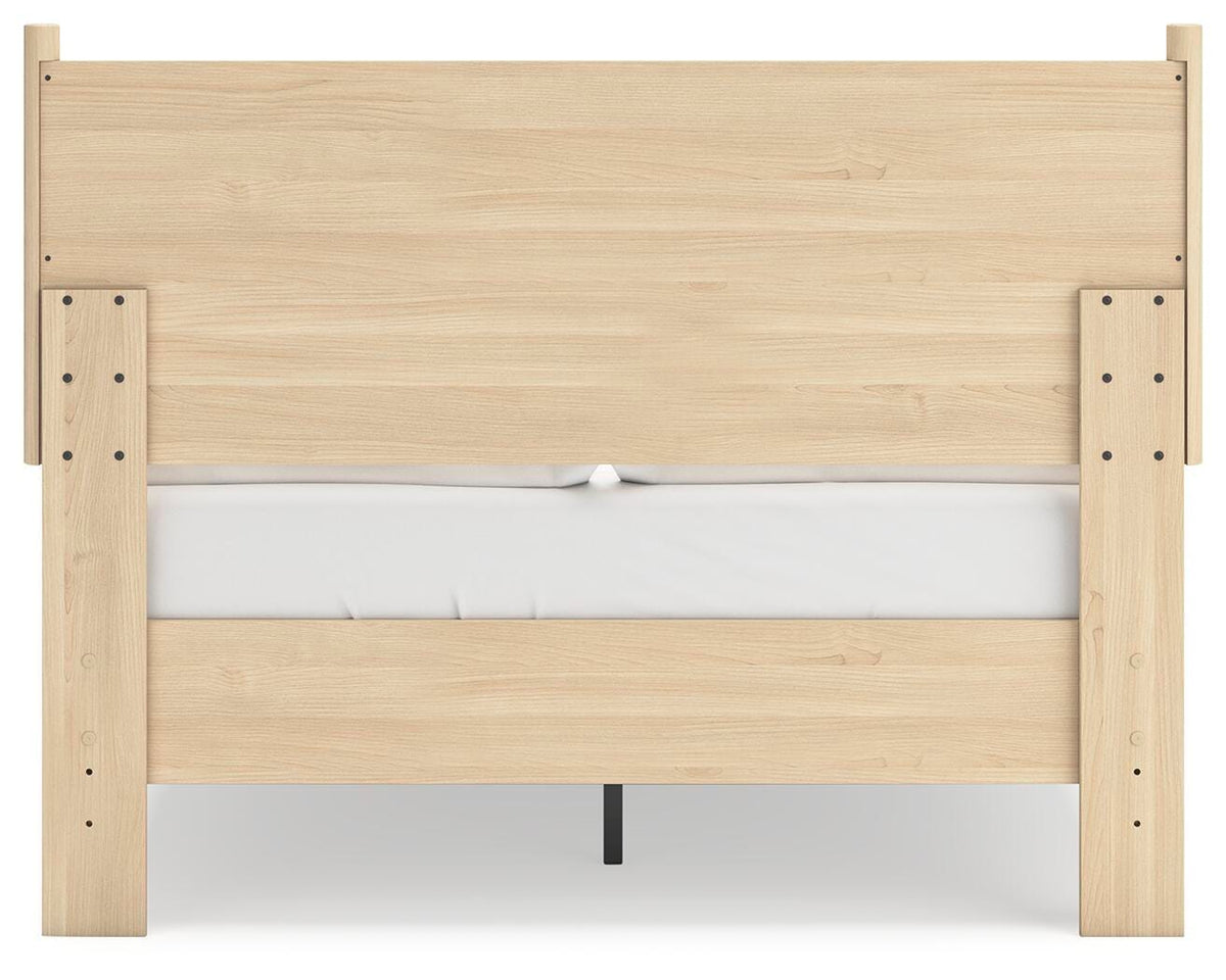Cabinella Full Platform Panel Bed in Tan, back view