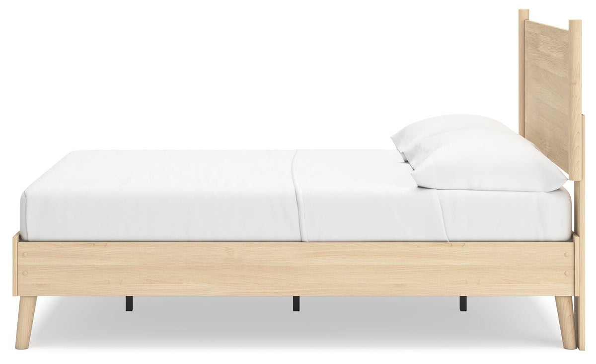 Cabinella Full Platform Panel Bed in Tan, alternate side view