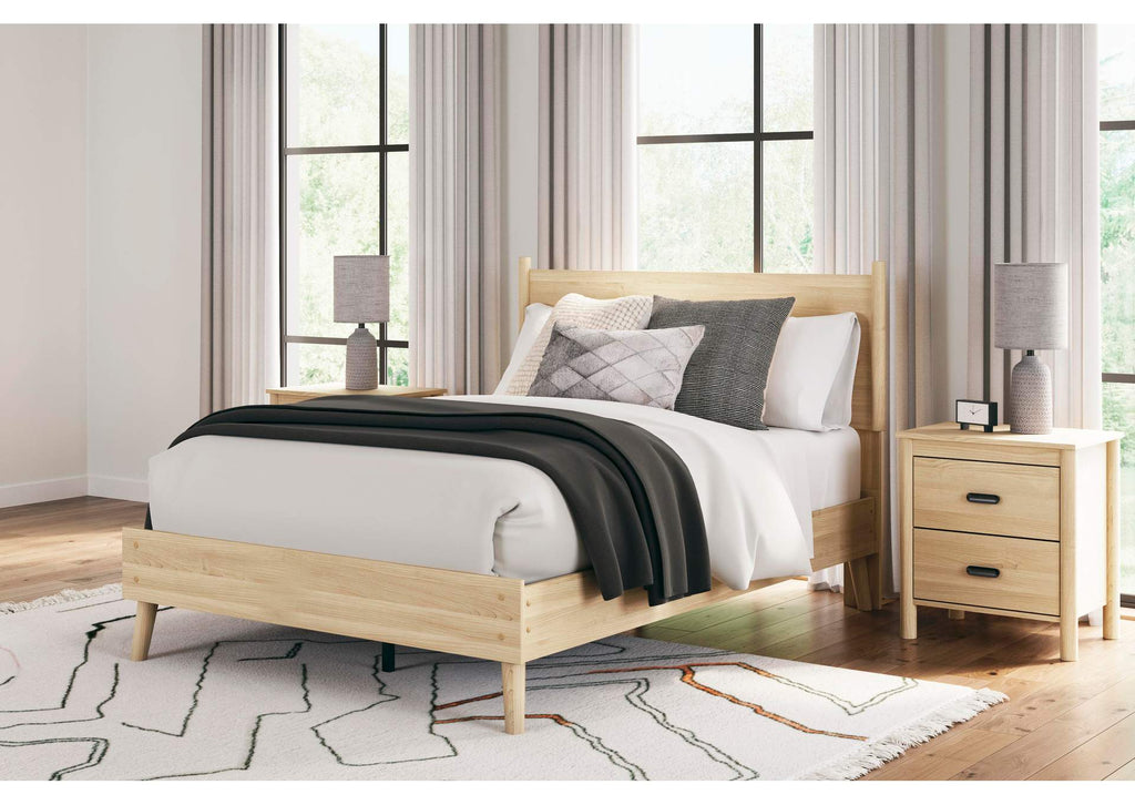 Cabinella Full Platform Bed and 2 Nightstands