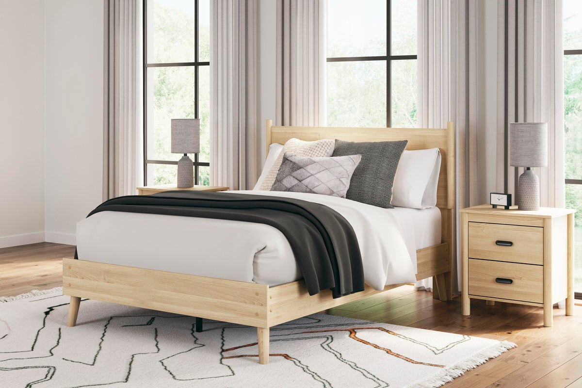 Cabinella Full Platform Panel Bed in Tan, alternate view 2