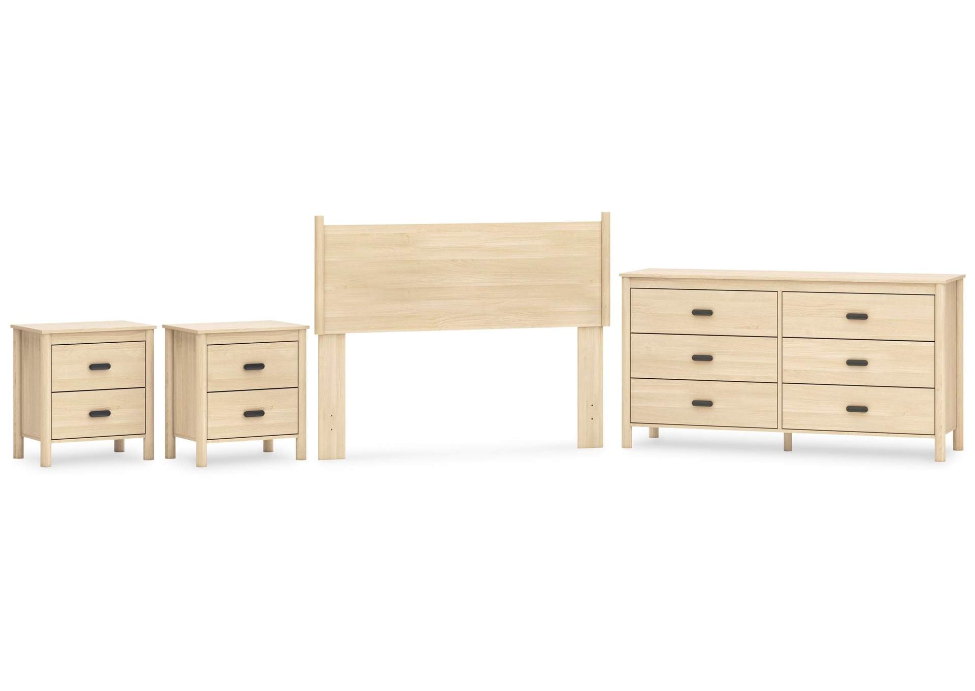 Cabinella Full Panel Headboard, Dresser and 2 Nightstands