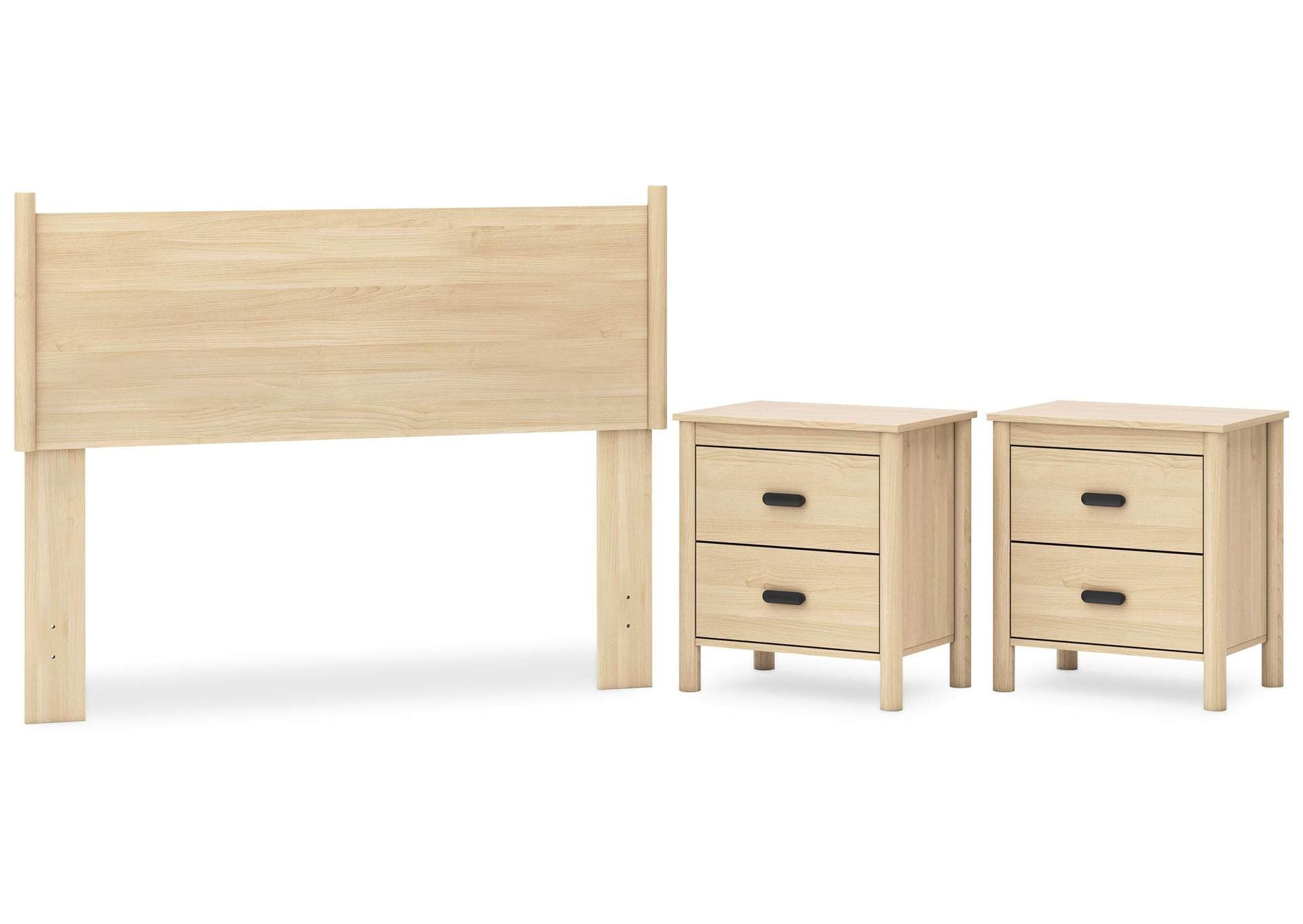 Cabinella Full Panel Headboard and 2 Nightstands