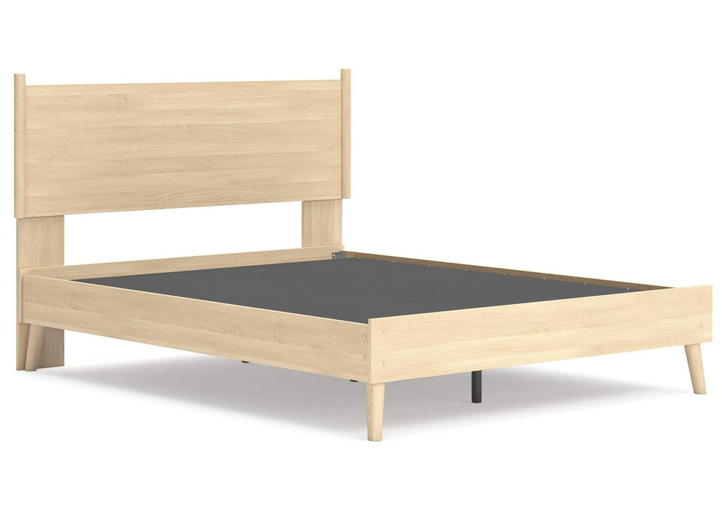 Cabinella Queen Platform Panel Bed, Dresser and Nightstand angled view