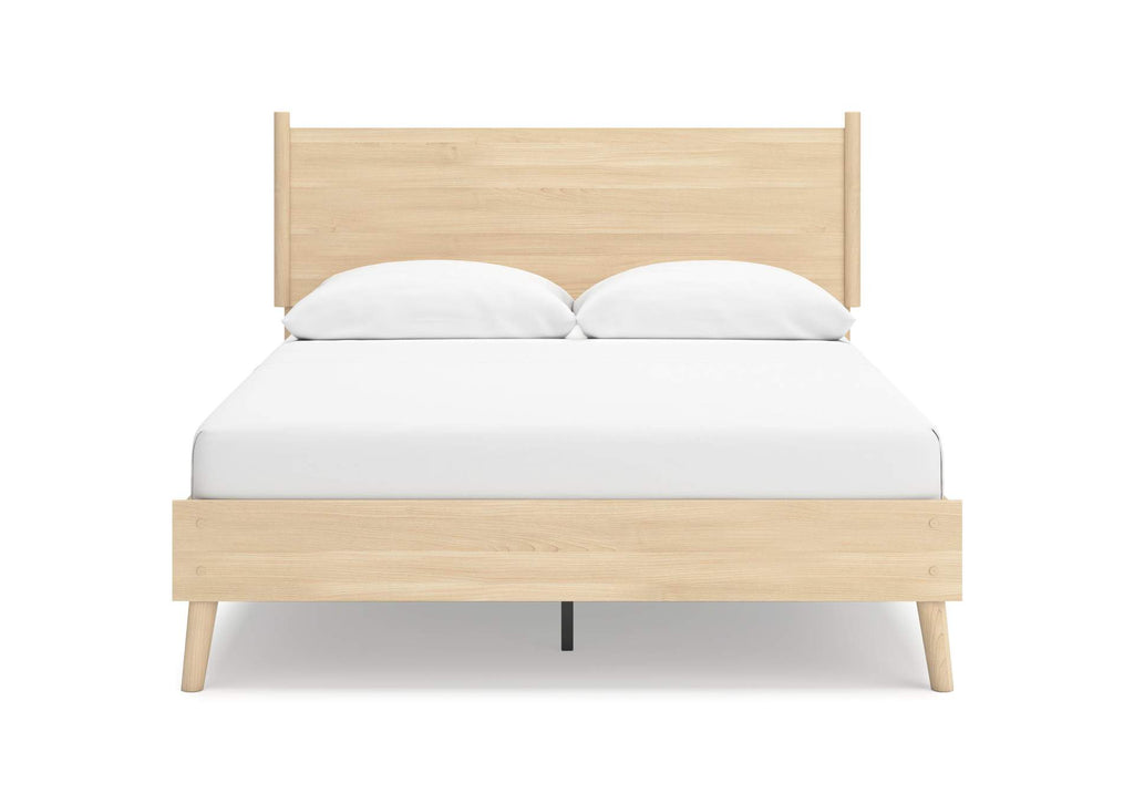 Cabinella Queen Platform Panel Bed and 2 Nightstands front view